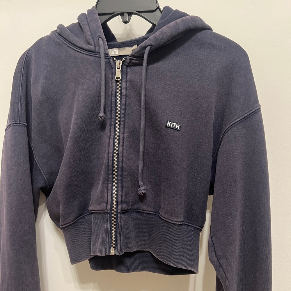 Kith cropped zip up hoodie